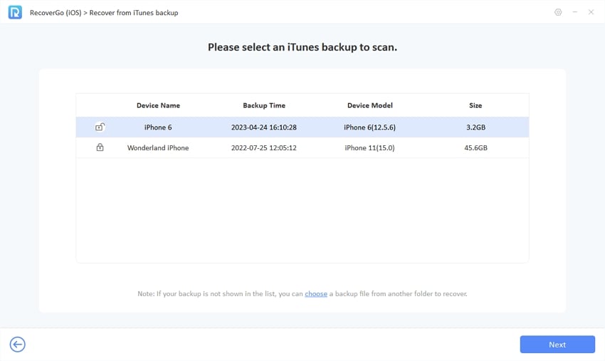 Guía de receptgo iOS - Mostrar todo el historial de respaldo