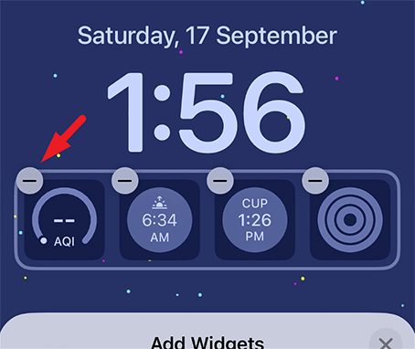 Retire los widgets iOS 16
