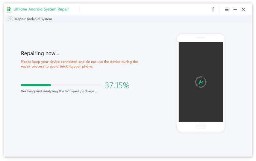 Comience a reparar el sistema para solucionar la aplicación que no funciona en Android