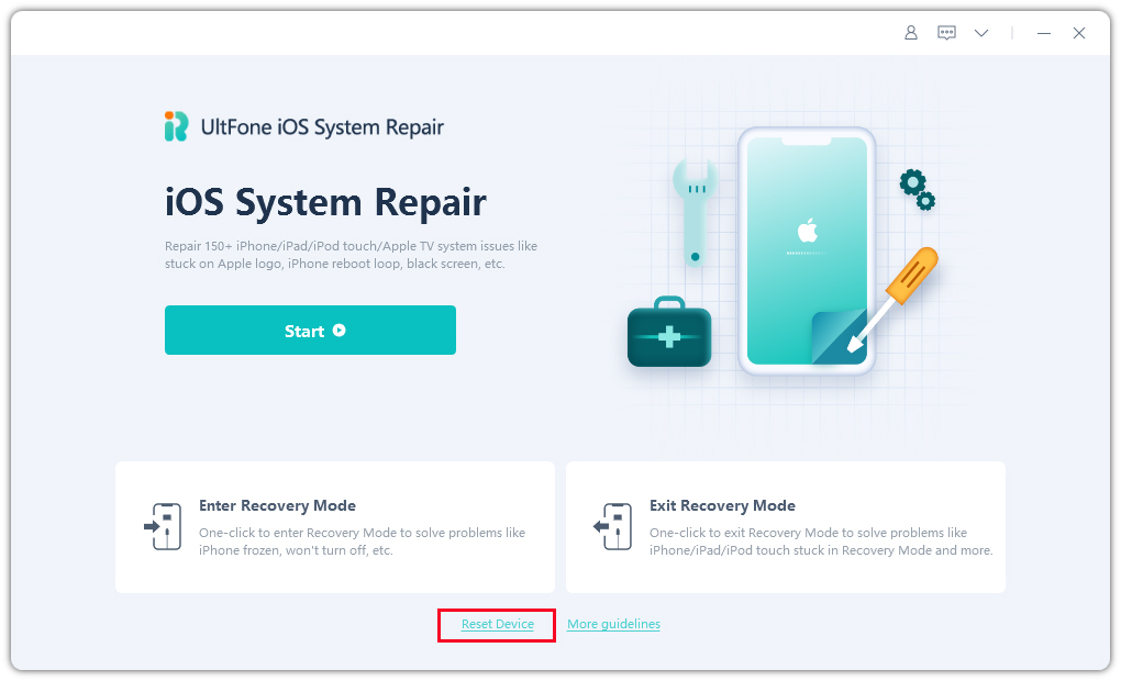 Desbloquee el iPad bloqueado utilizando la reparación del sistema ultfone iOS