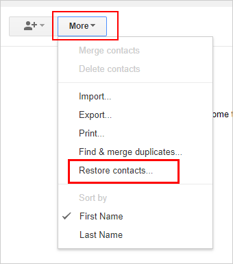 Restaurar contactos de Android de Gmail