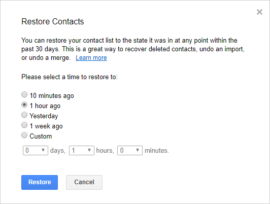 Restaurar contactos de Gmail después del reinicio de fábrica