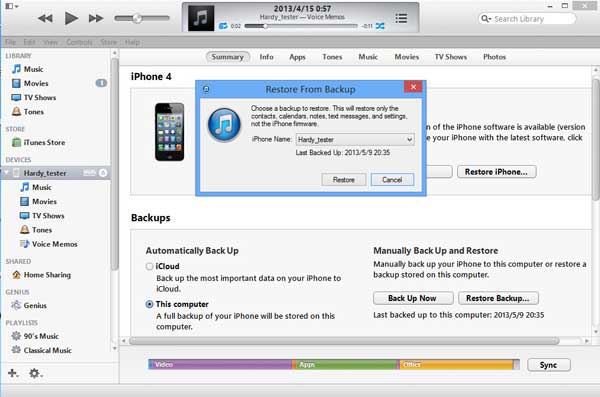 Restaurar iPhone desde la copia de seguridad de iTunes