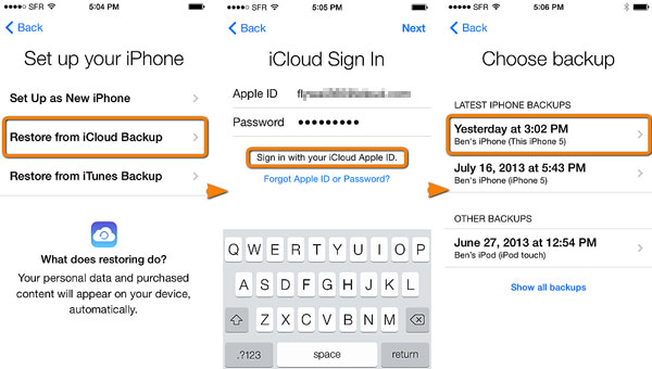 Recuperar imágenes eliminadas de los mensajes de texto de iPhone desde la copia de seguridad de iCloud