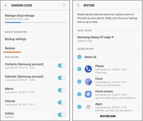 Restaurar la copia de seguridad de Samsung al nuevo teléfono a través de Samsung Cloud