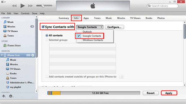 Cómo sincronizar contactos de iPad a Android con iTunes