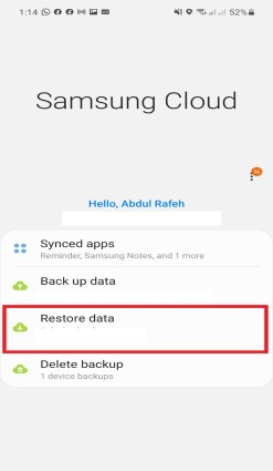 Restaurar fotos de Samsung de Samsung Cloud