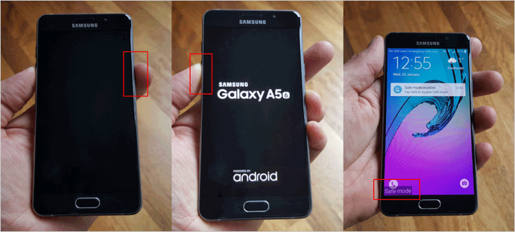 Reiniciar el teléfono Samsung en modo seguro
