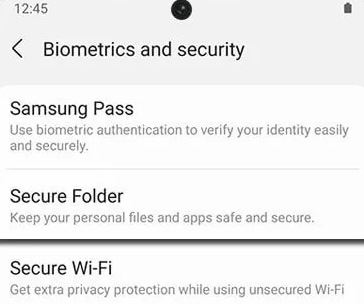 Configurar la carpeta segura en Samsung