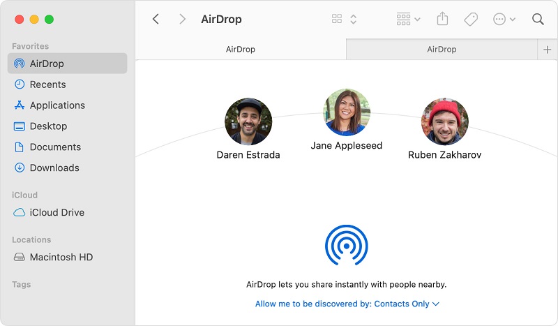Encienda AirDrop en Mac