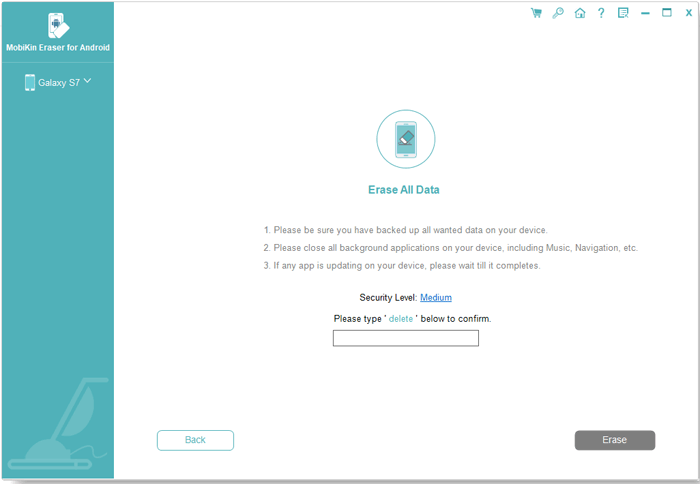 Establecer el nivel de seguridad para los textos borrando