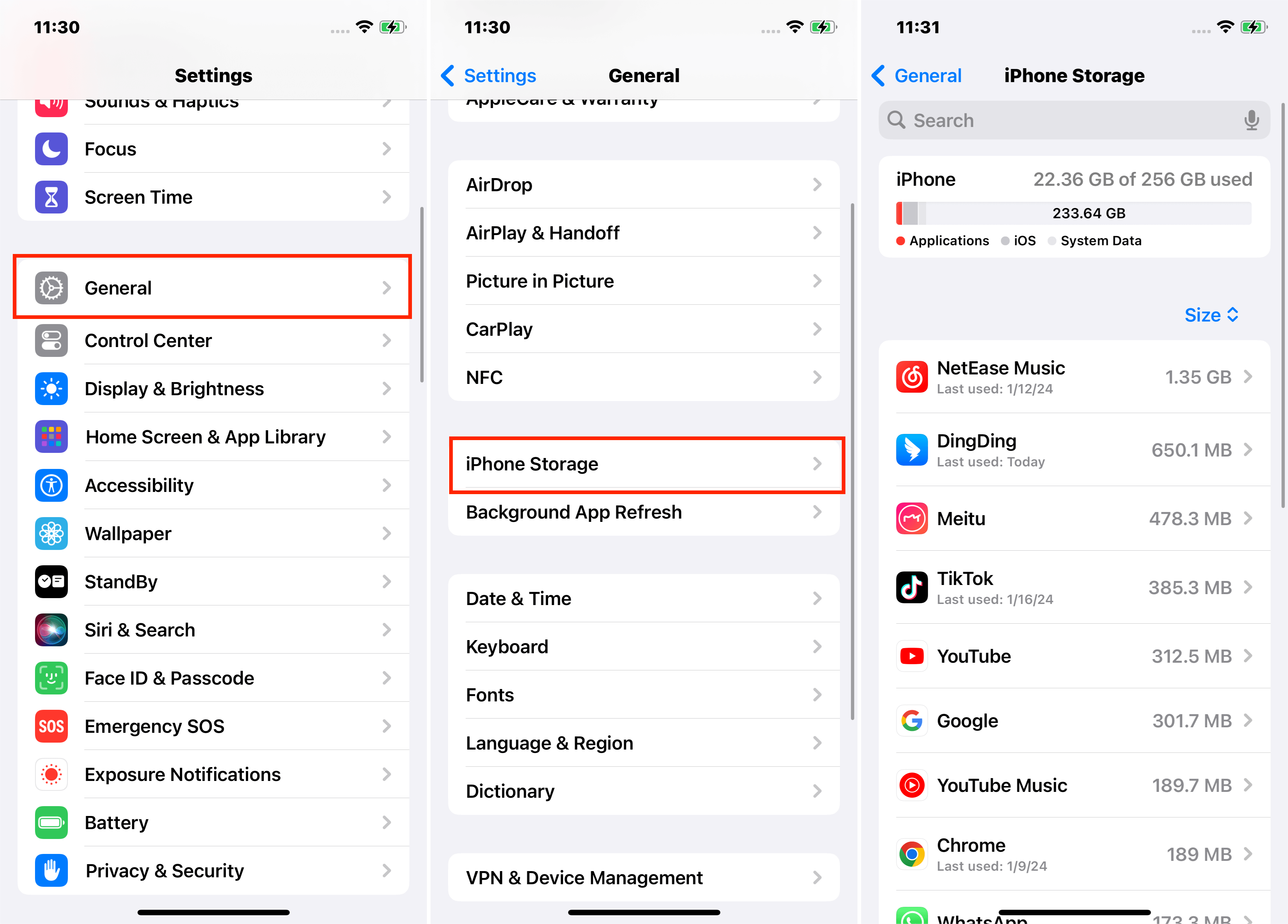 Verifique el espacio de almacenamiento de iPhone