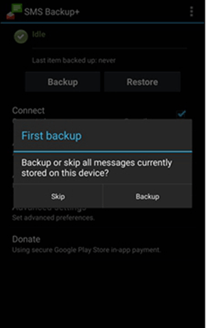 Realice una copia de seguridad de SMS en Google Drive a través de SMS Copia de seguridad y restauración