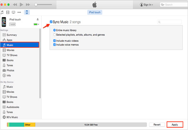 Cómo mover la música formar iTunes a iPod