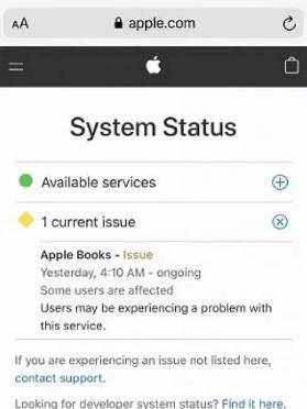 Verifique el estado del sistema de Apple para solucionar esta ID de Apple no está activa