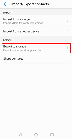 Guardar contactos de Android en la tarjeta SD