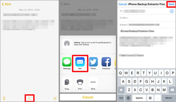 Cómo hacer una copia de seguridad de las notas de iPhone a la PC usando el correo electrónico