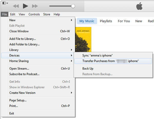 Transferir música comprada de iPhone a computadora con iTunes