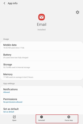 Desinstalar la aplicación problemática en Android