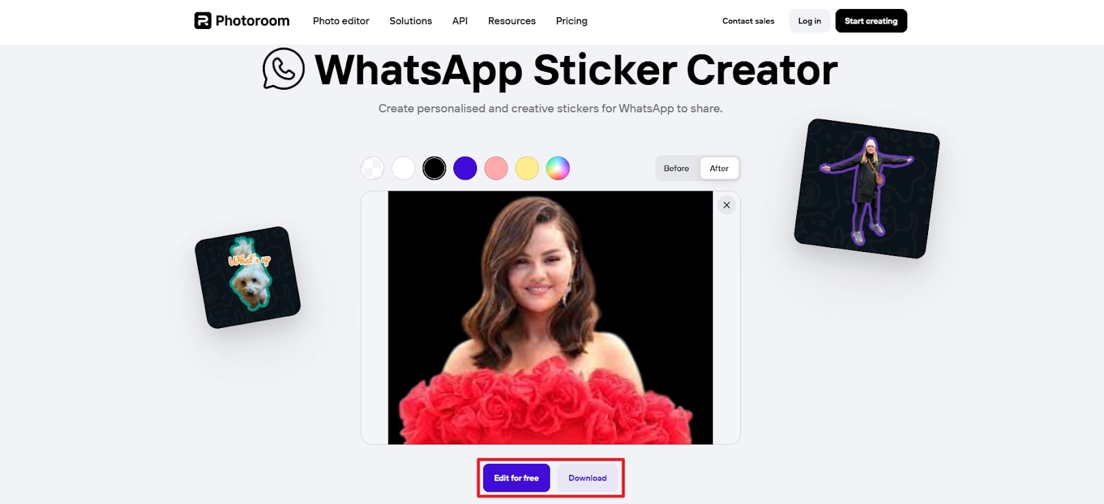 editar y descargar pegatinas desde la fotorrolitro