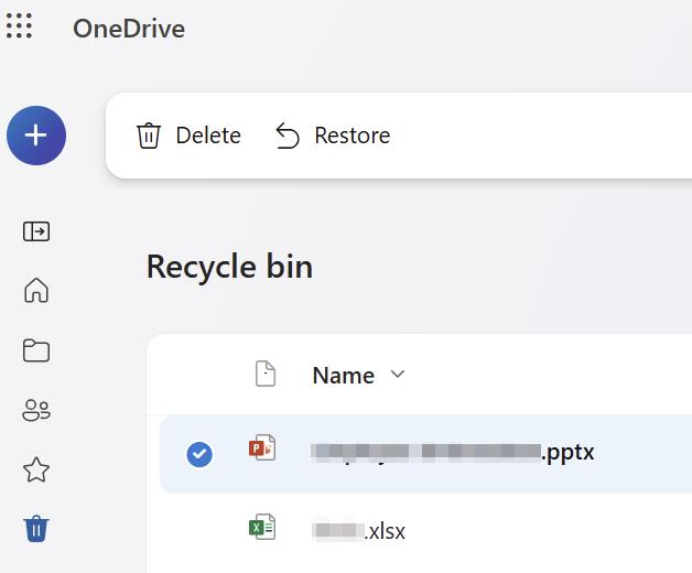 contenedor de reciclaje de onedrive