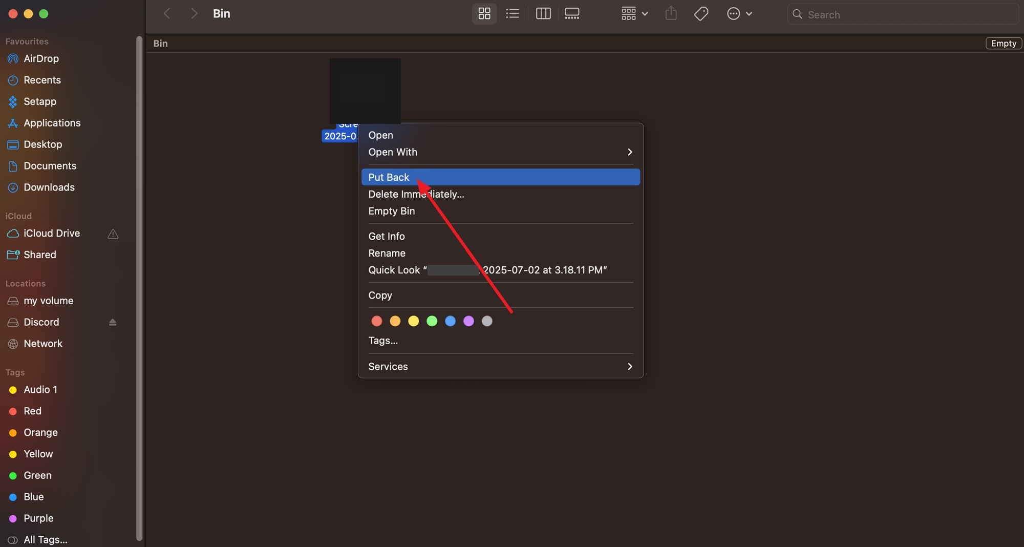 Poner audio de Mac Trash