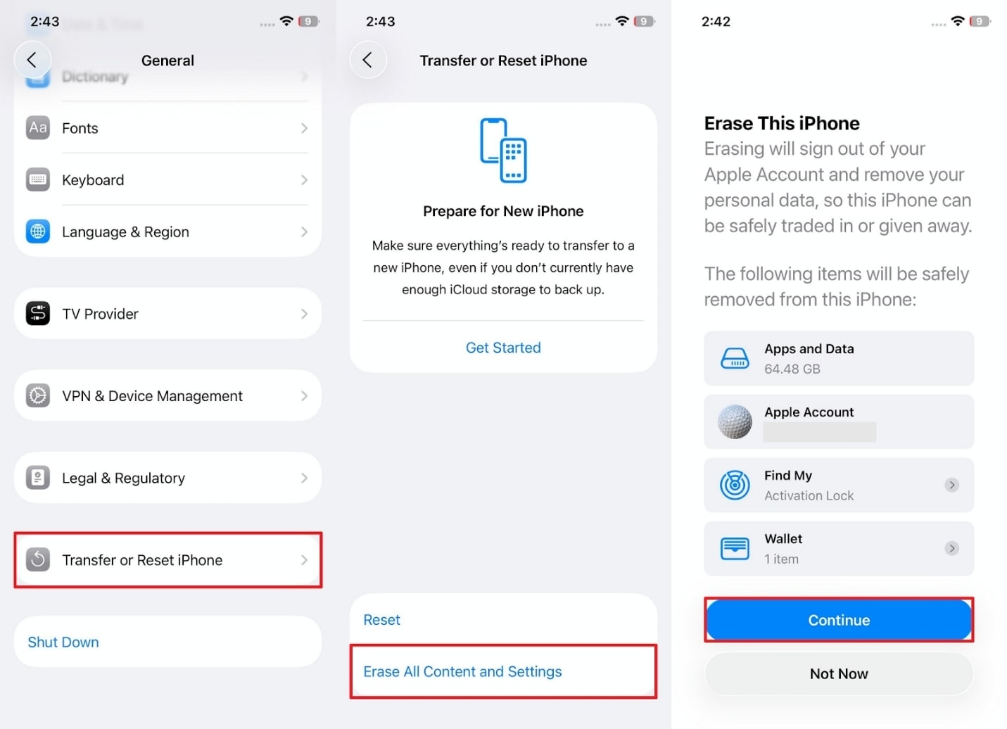 borrar todo el contenido y la configuración iPhone